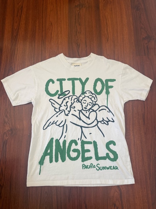 Pacific Sunwear Other - Pacific Sunwear Kids "City of Angels" White Graphic Tee - Green Print